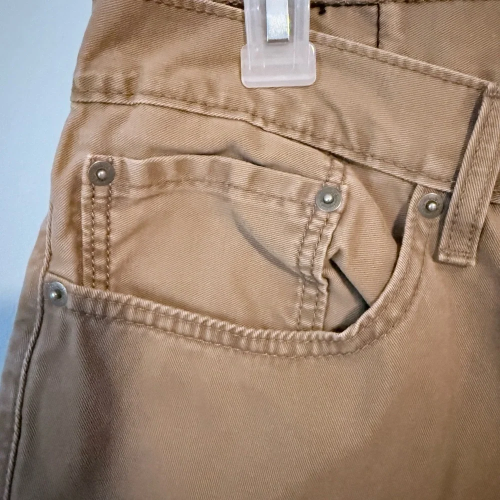 Levi’s 514 Straight Fit Jeans Men Tag 34x34 Tan Khaki Cotton Twill Casual Pants